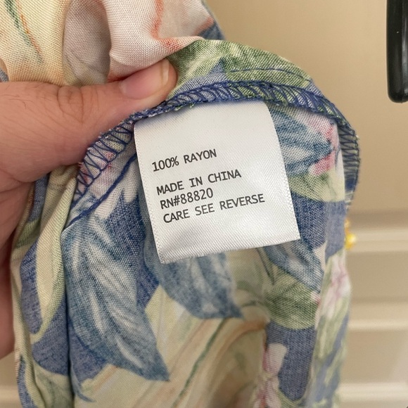 Rachel Roy RACHEL Floral Tropical Cap Sleeve Hi-Lo Top Size Small - Picture 5 of 5